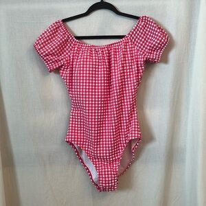 J. Crew Women’s size 8 Red and White Gingham Swimsuit
